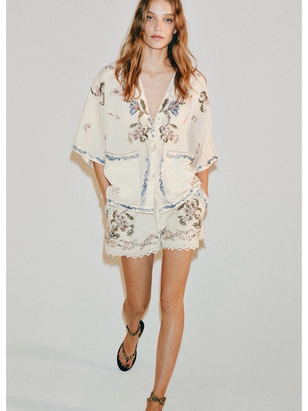 NWT Zara Embroidered Collection - SOLD OUT Cream Set